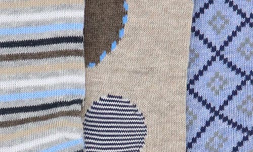 Shop Lorenzo Uomo Assorted 3-pack Crew Socks In Grey