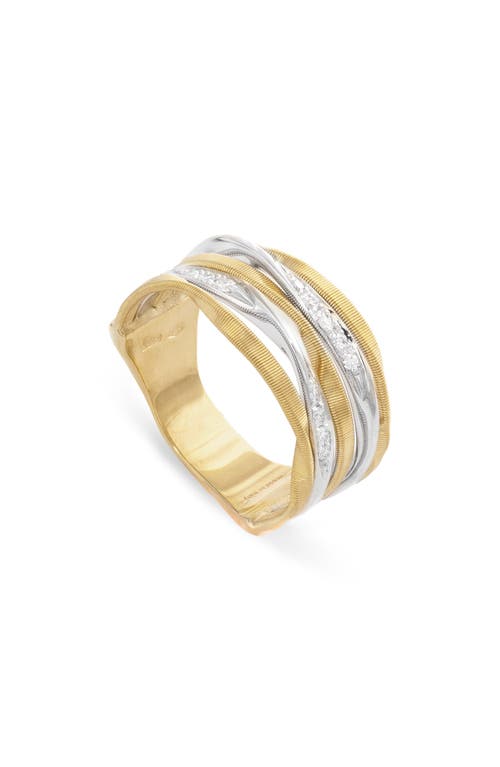 Marco Bicego Marrakech Diamond Stack Ring in 18K Yellow Gold 