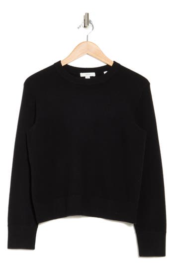 Vince Long Sleeve Wool & Cashmere Pullover In Black