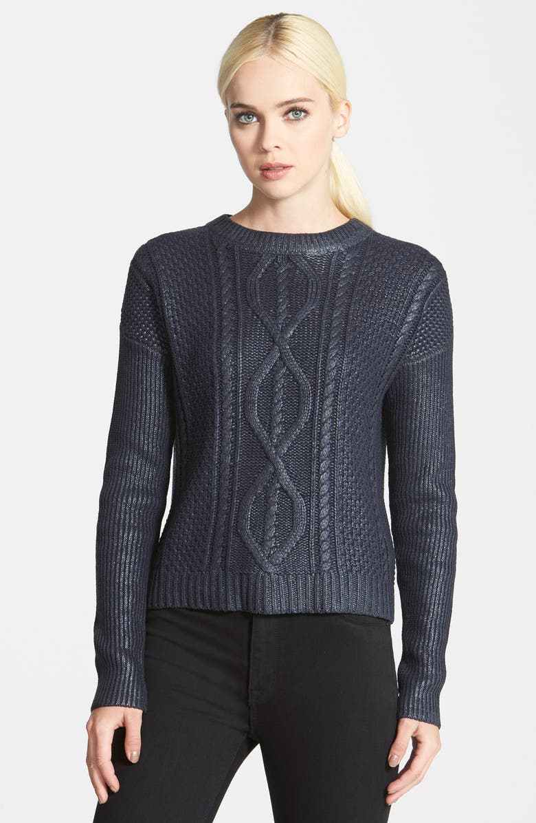 Trouvé Coated Cable Knit Sweater | Nordstrom