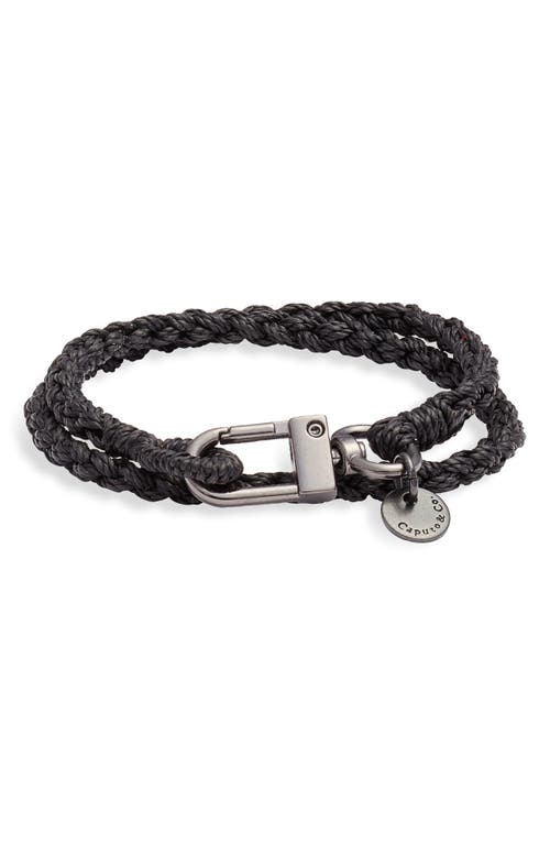 Caputo & Co. Braided Wrap Bracelet in Black