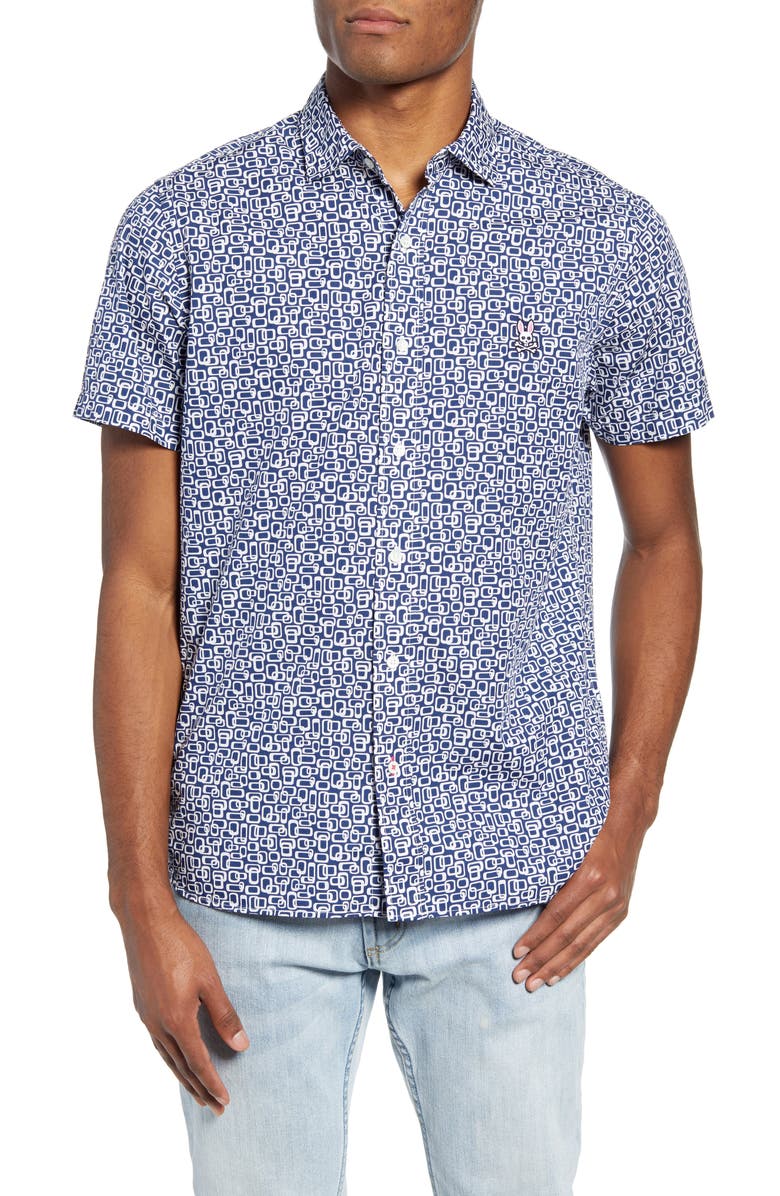 Psycho Bunny Short Sleeve Button-Up Shirt | Nordstrom