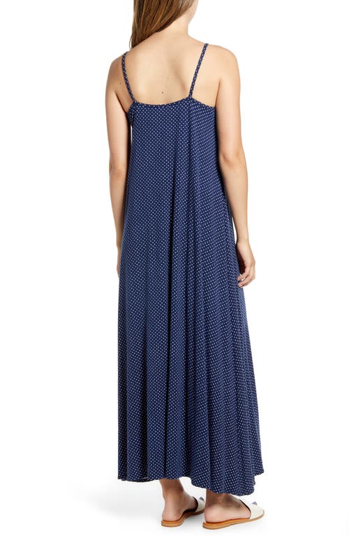 Shop Loveappella Maxi Slipdress In Navy/ivory