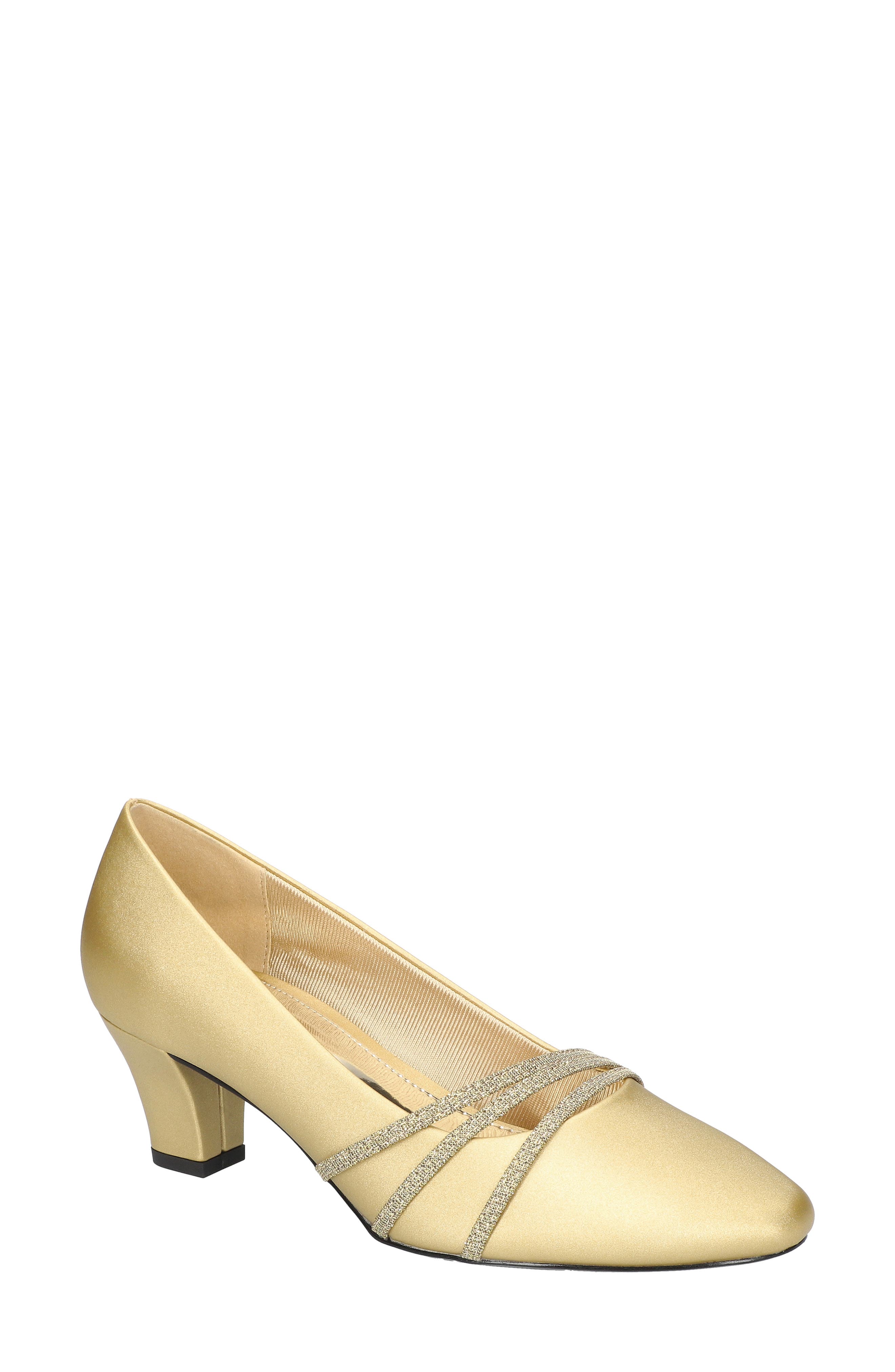 EASY STREET Cristiny Pump in Gold Satin 