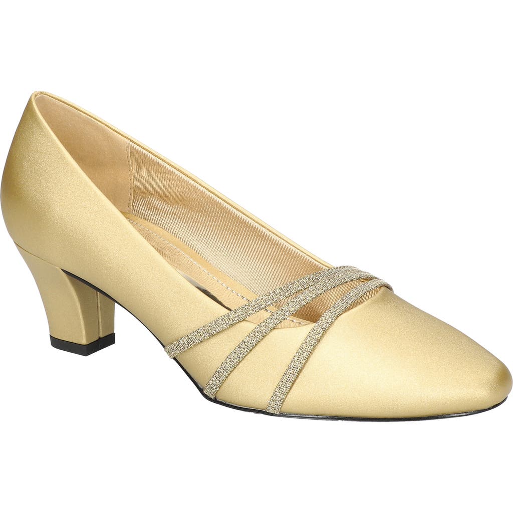 EASY STREET Cristiny Pump in Gold Satin