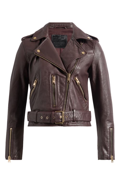 Shop Allsaints Balfern Leather Biker Jacket In Oxblood Red