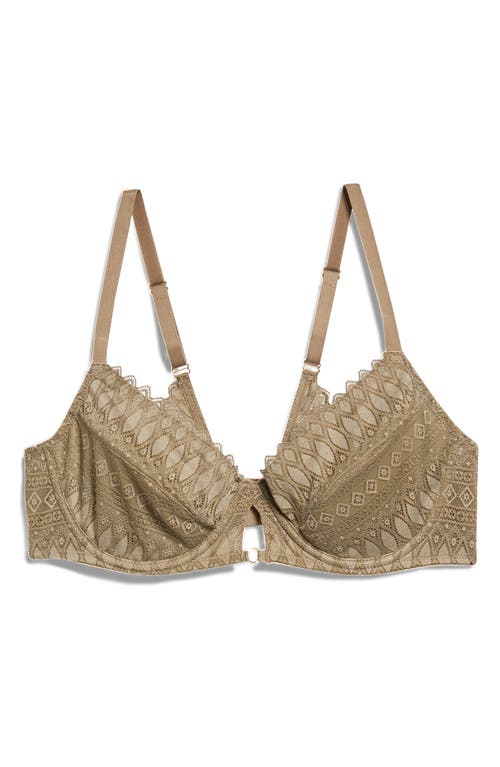 Shop Etam Gravure Underwire Minimizer Demi Bra In Khaki Olive