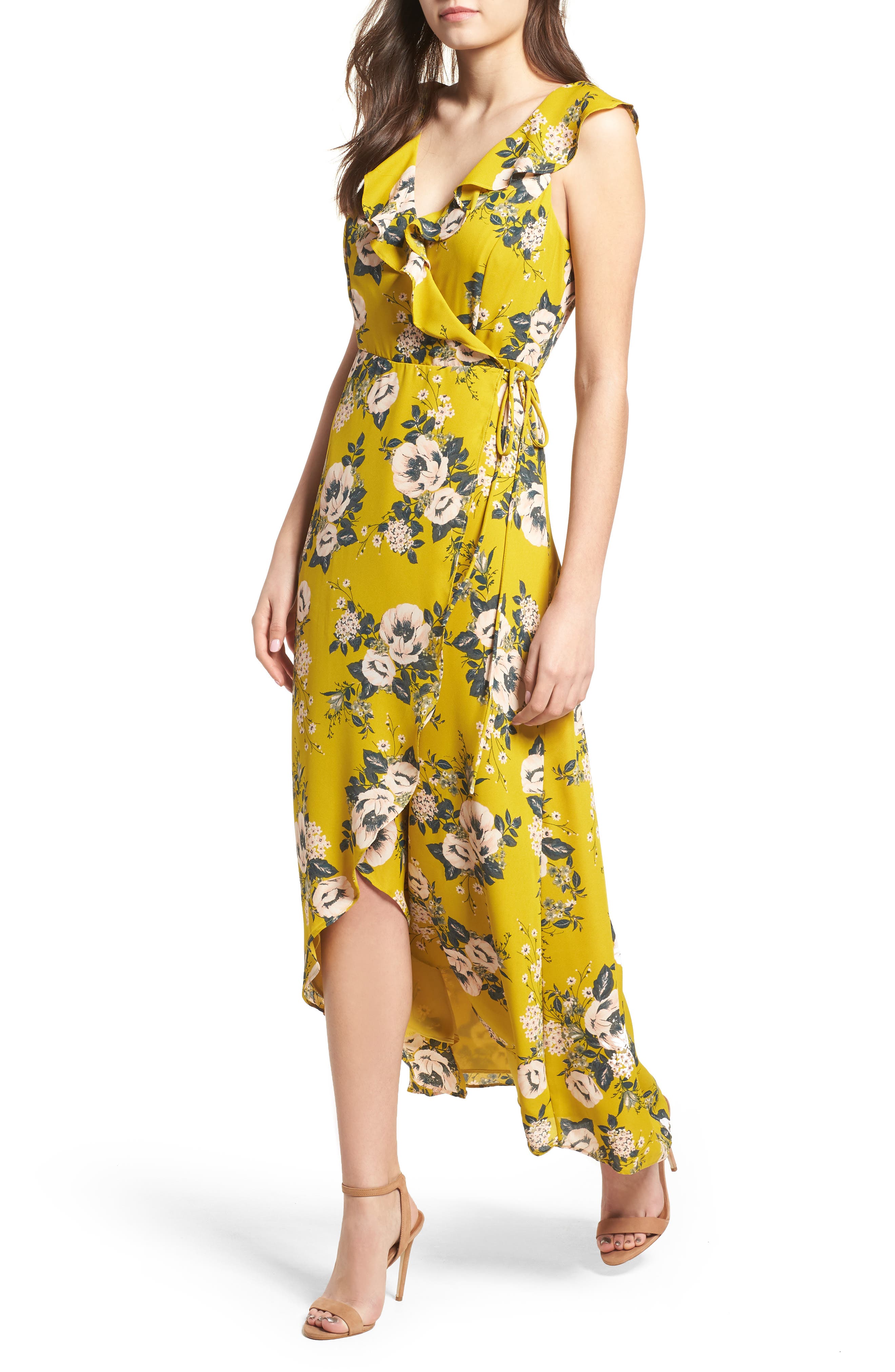 June & Hudson Wrap Maxi Dress Nordstrom