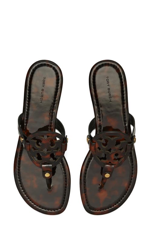 Tory Burch Miller Tortoise-print Leather Sandals In Tortoise Patent