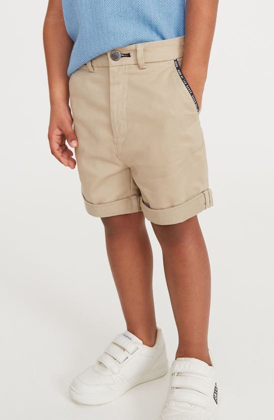 Shop Baker By Ted Baker Kids' Stretch Cotton Chino Shorts In Natural