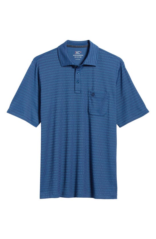 Shop Johnston & Murphy Xc4® Geo Jacquard Performance Pocket Polo In Navy/blue