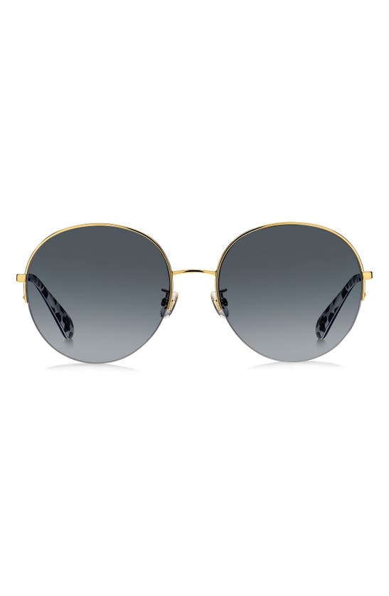 Kate Spade 59mm Ellianafs Round Sunglasses In Gold/ Grey Shaded