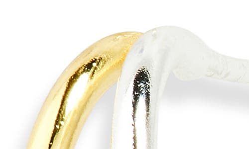 Argento Vivo Sterling Silver Two Tone Crescent Hoop Earrings In Gold/silver