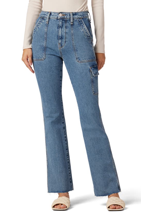 Shop Hudson Jeans Faye Ultra High Waist Bootcut Utility Jeans In Earth Angel