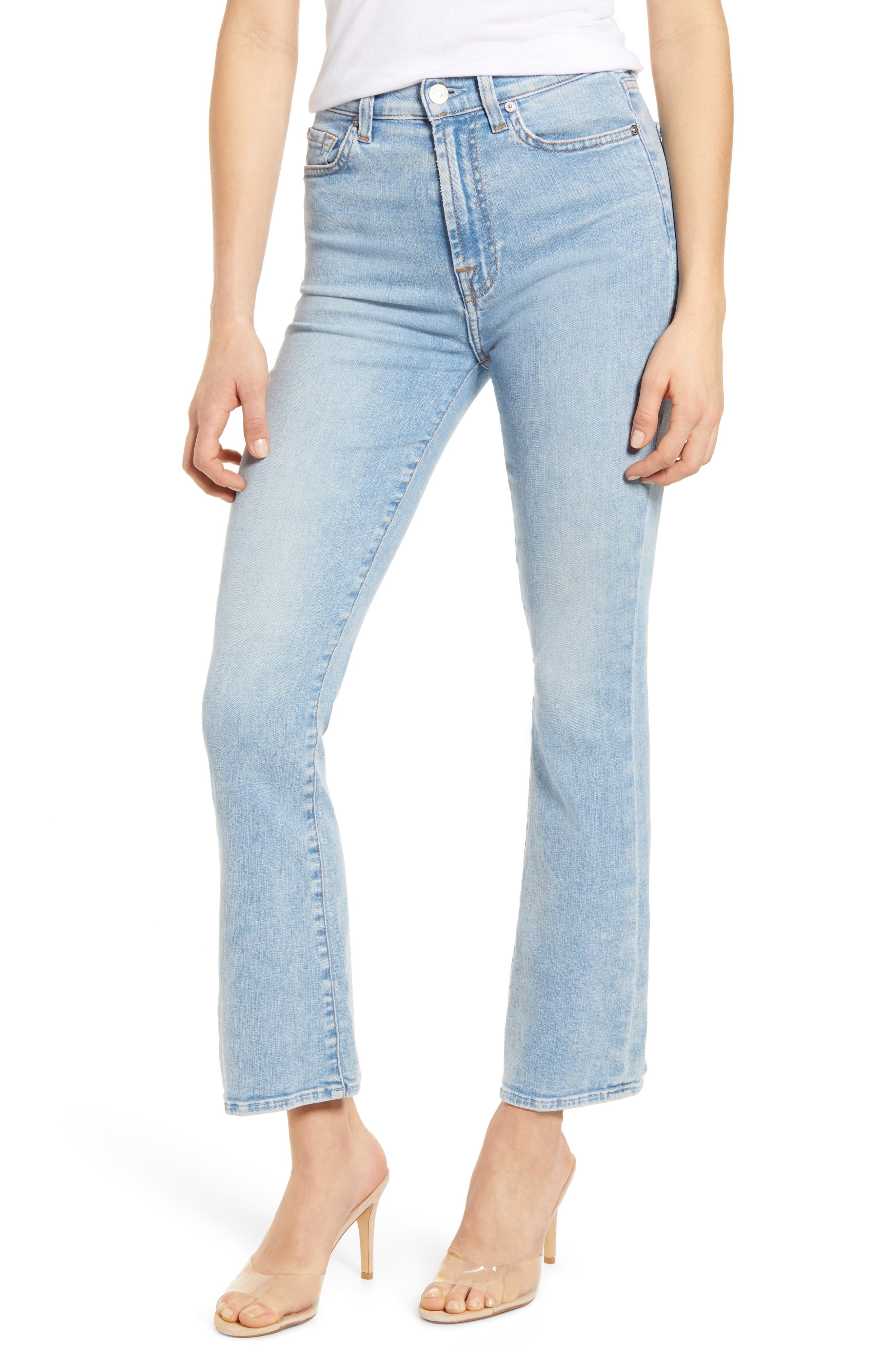 7 for all mankind high waist slim kick jeans