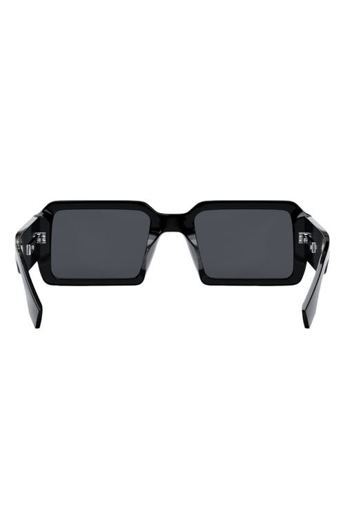 Shop Fendi 'graphy 52mm Geometric Sunglasses In Shiny Black/smoke