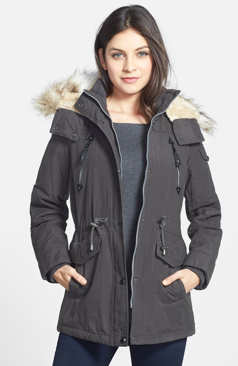 Halifax Faux Fur Trim Jacket with Detachable Hood | Nordstrom