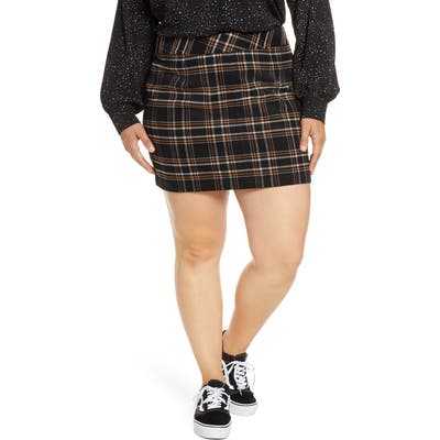 Plus Size Bp. Plaid Miniskirt, Black
