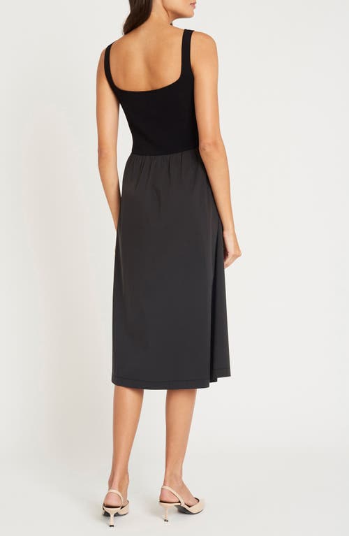 LUXELY LUXELY AURA MIXED MEDIA MIDI TANK DRESS