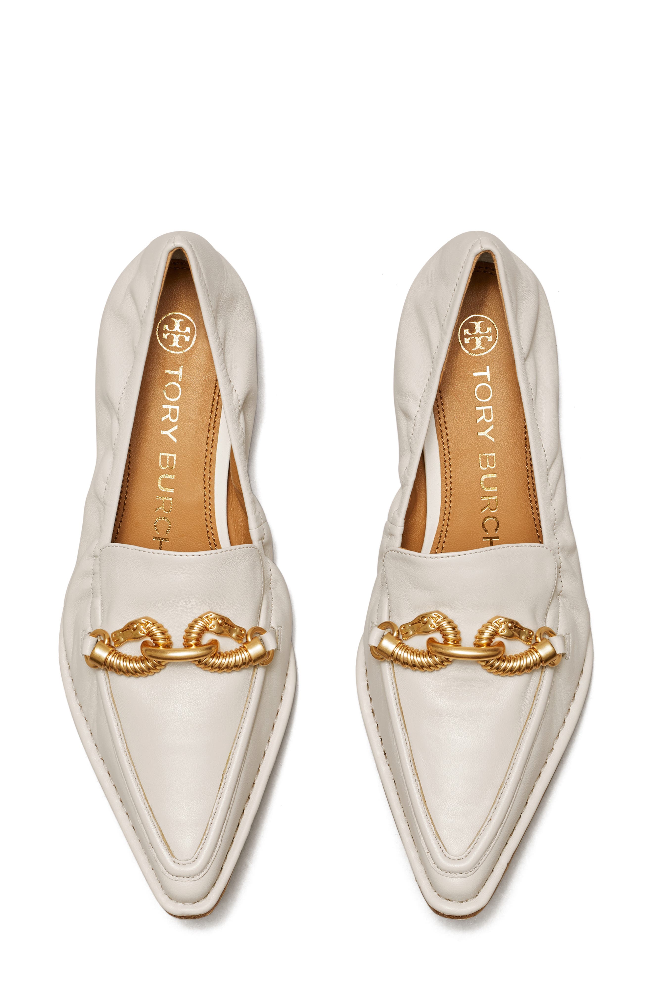 white pointed loafers