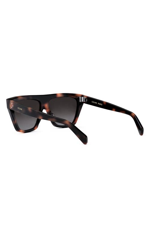 Shop Celine Bold 3 Dots 58mm Flat Top Sunglasses In Havana/gradient Roviex