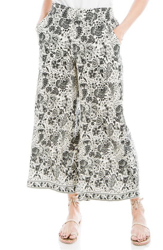 Max Studio Wide Leg Pull-on Crop Pants In Cmbksetf