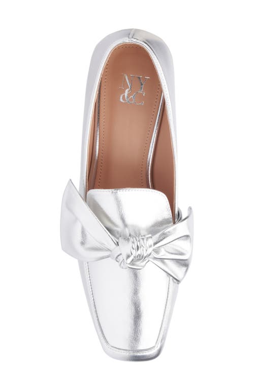 New York And Company Dominica Bow Loafer In Silver