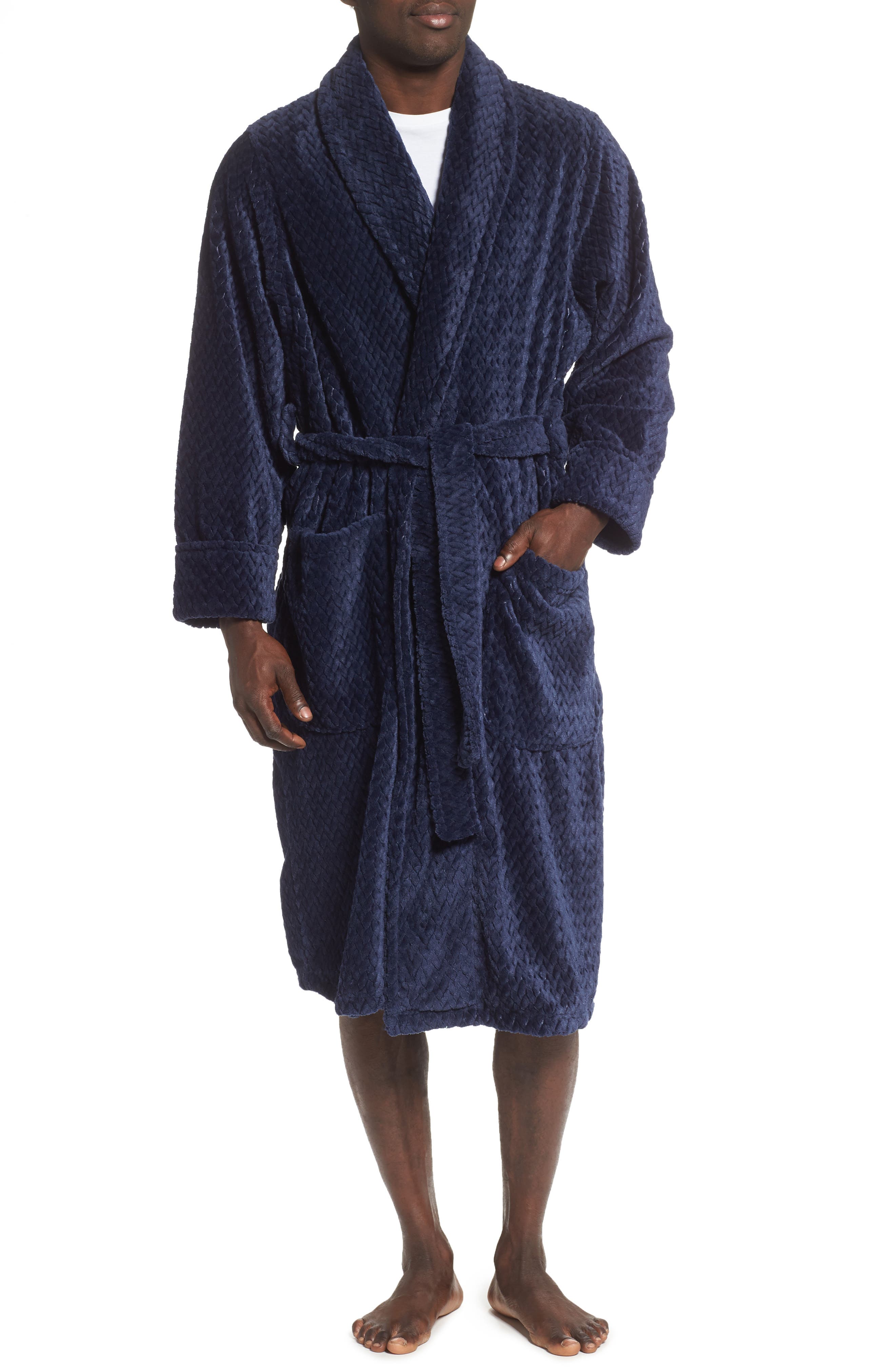 NORDSTROM MEN'S SHOP Herringbone Fleece Robe Nordstrom Rack