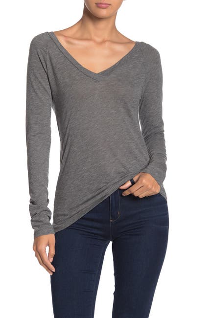 Velvet By Graham Spencer Tulia V Neck Long Sleeve T Shirt Nordstrom Rack