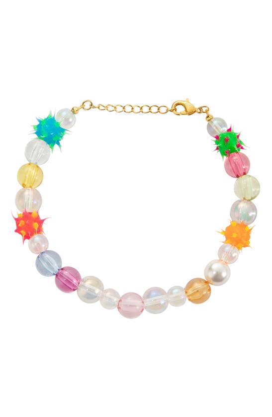 July Child Bath Bomb Beaded Bracelet In Beads/ Pearls/ 18k Plated