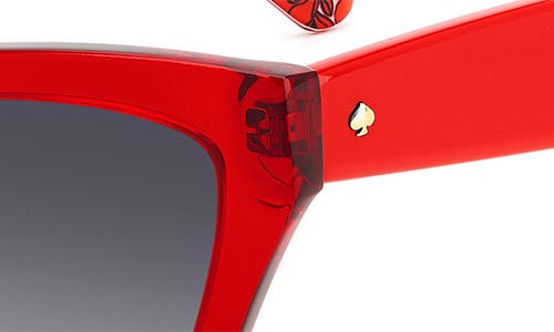 Kate Spade Fay 54mm Gradient Cat Eye Sunglasses In Red/grey Shaded