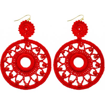 Panacea Crochet Circle Drop Earrings
