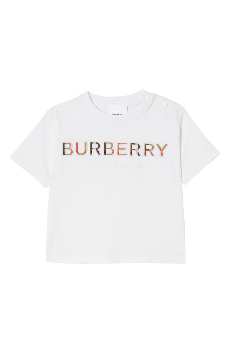 Burberry Kids' Eugene Embroidered Check Logo Cotton T-Shirt | Nordstrom