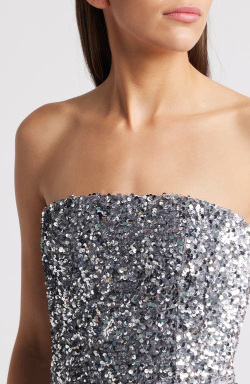 Helsi Linda Sequin Strapless Minidress In Platinum
