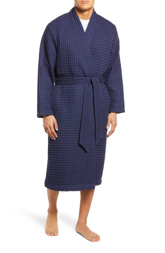 Nordstrom Modern Waffle Robe In Navy Peacoat