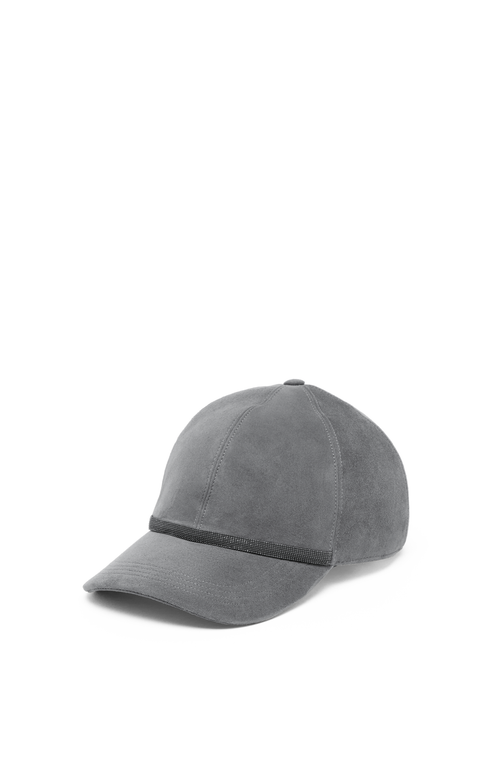 Shop Brunello Cucinelli Suede Baseball Cap In Anthracite