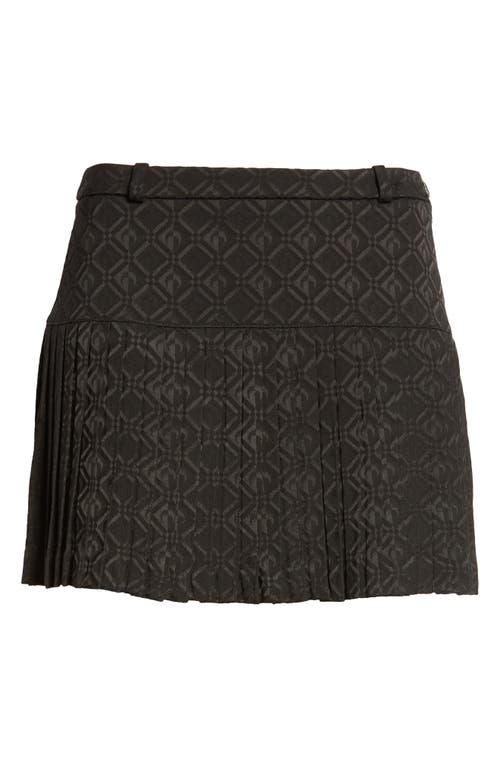 Shop Marine Serre Moon Diamond Jacquard Pleated Miniskirt In Black