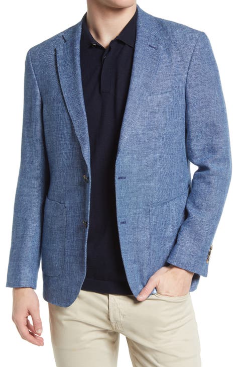 Beige Blazer with Light Blue Chambray Shirt Outfits For Men (38