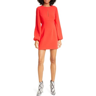 Cinq A Sept Danica Long Sleeve Minidress, Red