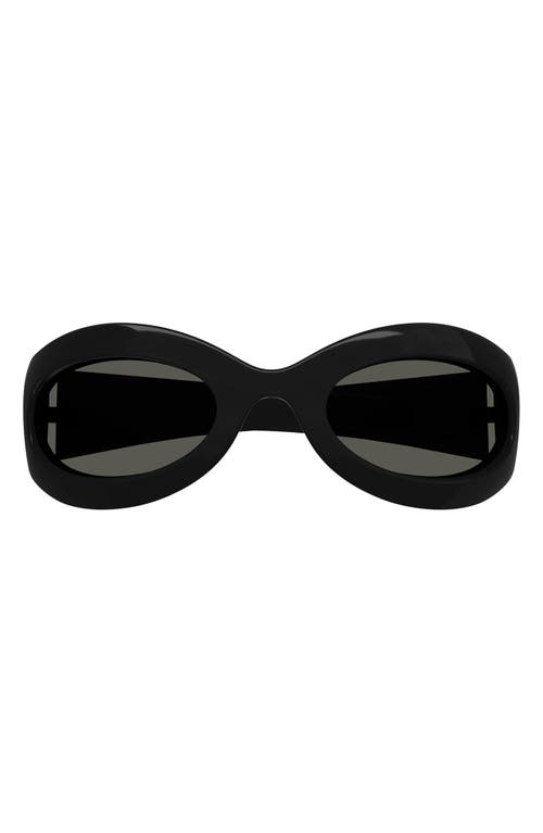 Gucci 60mm Oval Sunglasses in Black/Grey