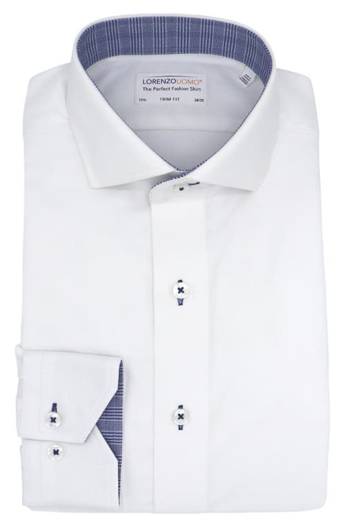 Trim Fit Cotton Dress Shirt in White