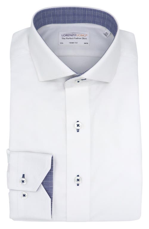 Lorenzo Uomo Trim Fit Cotton Dress Shirt In White