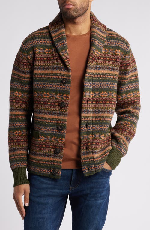 Schott NYC Men's Wool Blend Shawl Collar Cardigan in Camel 