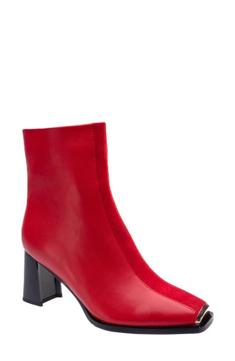 Red sale booties wedges