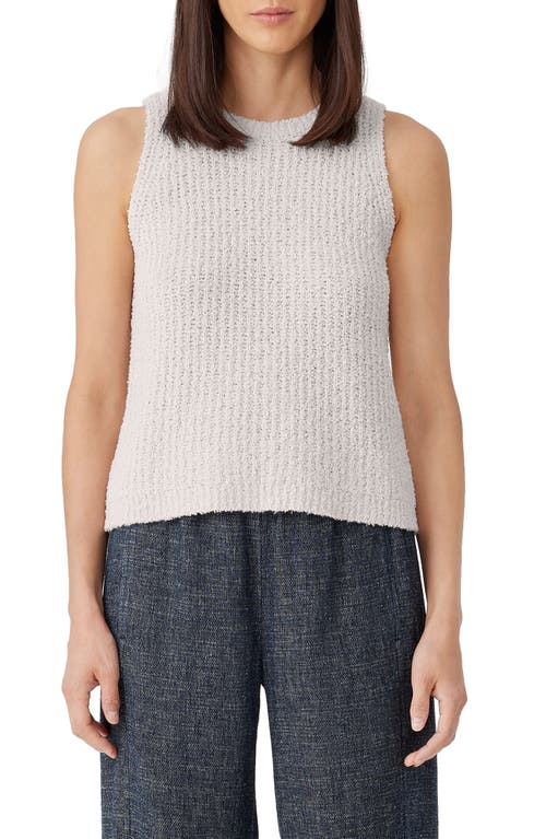 Eileen Fisher Organic Cotton Blend Sleeveless Sweater in Bone at Nordstrom, Size X-Large