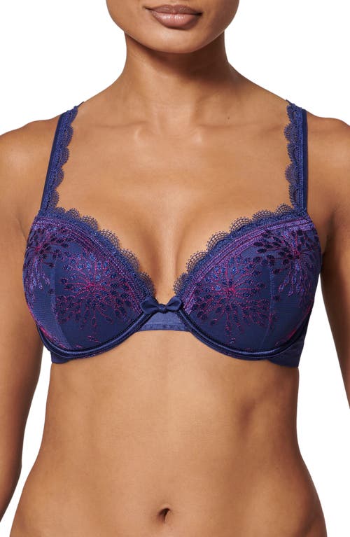 Simone Perele Singuliere Underwire Padded Push-Up Bra in Midnight at Nordstrom, Size 32C