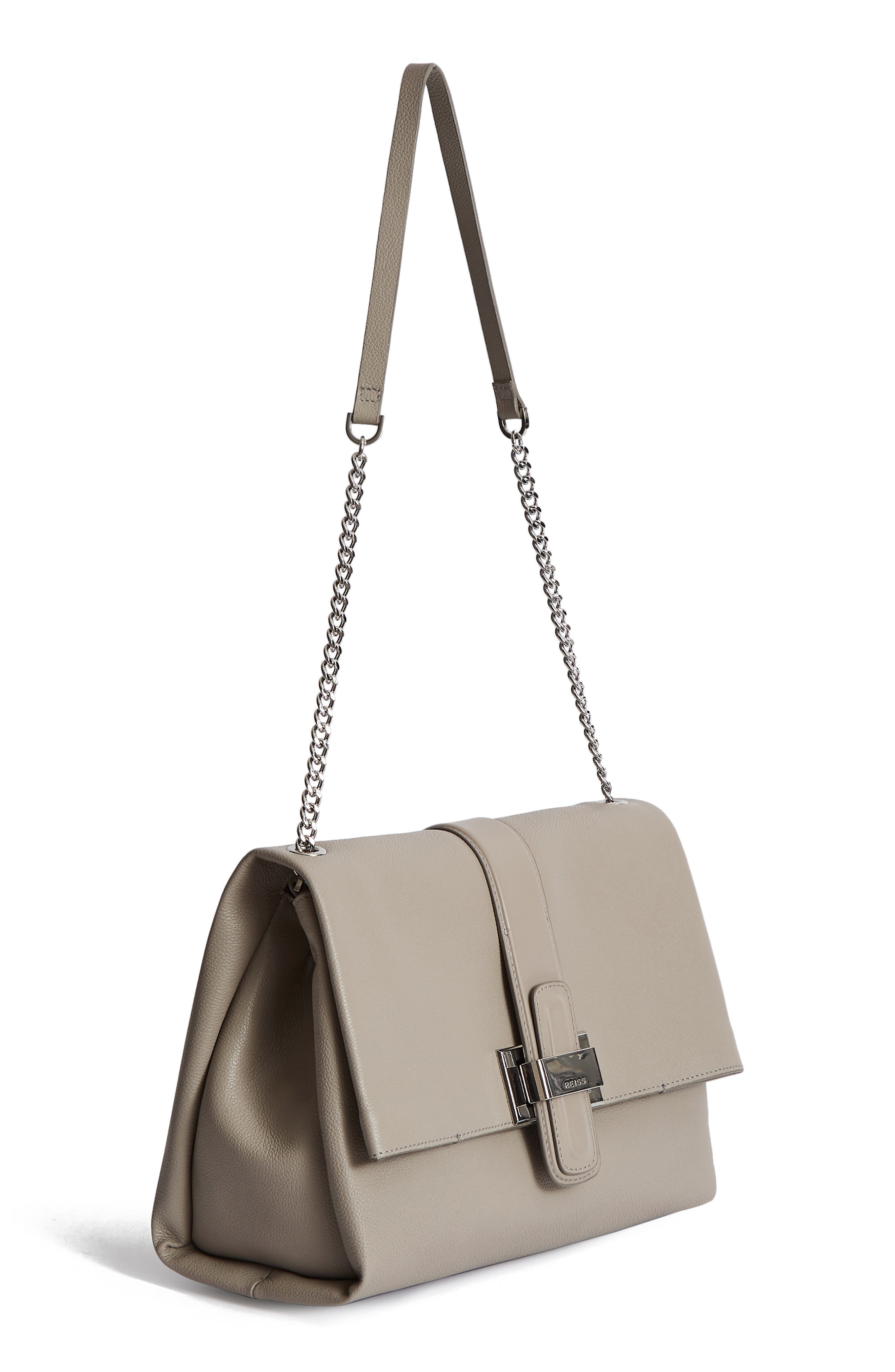 reiss maya leather shoulder bolsa