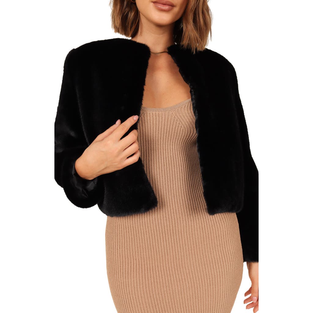 Petal & Pup Minnie Faux Fur Jacket in Black