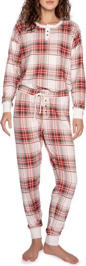 PJ Salvage Joy Spirits Plaid Velour Thermal Pajamas