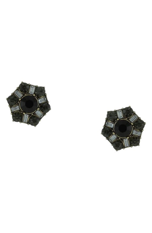 Shop Olivia Welles Rosa Glimmer Stud Earrings In Gold/black